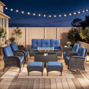 Gymojoy Sofa Chair with Propane Fire Pit Table Set - 1 of 4