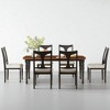 7-Piece Extendable Dining Table Set with 60"-78" Rectangular Wood Table & 6 Upholstered Chairs, Kitchen Dining Room Furniture with Removable Leaf - 3 of 4
