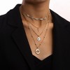 HTUTWOO Boho Layered Cross Choker Necklaces, Personality Turquoise Necklace, Dainty Hollow Flower Pendant, Perfect Jewelry Gifts for Women - 3 of 4