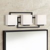 Possini Euro Design Lighting on the Square Modern Wall Light Matte Black Hardwire 21" 3-Light Fixture Opal Glass Shade for Bedroom Bathroom Vanity - 2 of 4