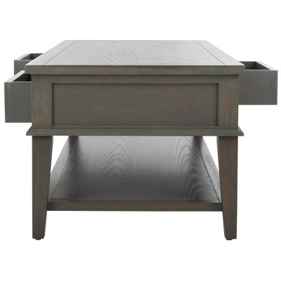 Transitional Ash Grey Rectangular Coffee Table with Storage