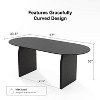 Wooakway 30"H Oval Wood Dining Table Kitchen Table Conference Table with Double Pedestal - 3 of 4