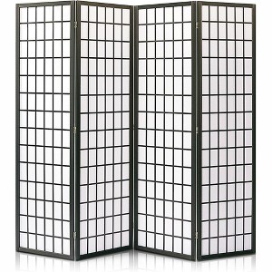 Folding Room Divider for Privacy with Japanese-Inspired Design, 4-Panel, Lightweight, Versatile Decor Solution - 1 of 4