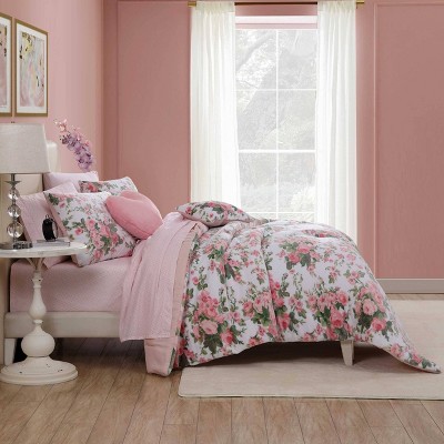 Betseyville Johnson Vintage Floral Pink Full/Queen 5pc Comforter Sham Bonus Set