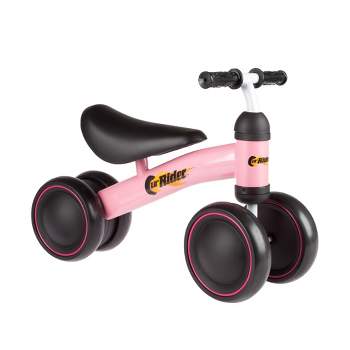 Toy Time Ride-On Mini Trike with Easy Grip Handles, Enclosed Wheels and No Pedals for Learning to Walk for Babies and Toddlers- Pink