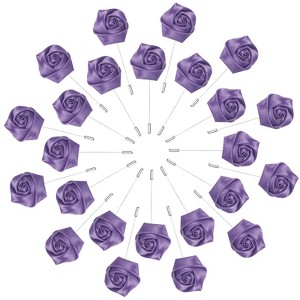 Unique Bargains Ribbon Alloy Multipurpose Use Durable Flower Lapel Pin 3.5 x 1.38 Inch  24 Pcs - 1 of 4