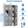 SUXXAN 12 Door Metal Lockers with 12 Hooks for Employees, School, Office, Gym, Home Assembly Required - 3 of 4