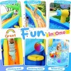 HOMDOX Inflateble Water Slides 157.5" × 137.8" × 89" for Kids w/450W Air Blower 6-in-1 Blow Up Water Park Crocodile Shower Head Indoor/Outdoor-Wet/Dry - 3 of 4