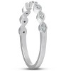 Pompeii3 Diamond Wedding Ring Womens Stackable 10k White Gold Anniversary Band - 2 of 4