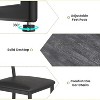 Bar Table and Chair Set, Semi-Circular Retro Palette Tabletop with 3 Tier Storage Shelves, 2 Leather Upholstered Seats, Modern Bar Furniture for Home - 3 of 4