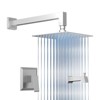 LOVMOR Shower Tub Kit, Tub and Shower Faucet Set with Single-Spray Shower Head and Tub Spout, Chrome (Valve Included) - 3 of 4