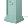 SEA WINDS 32” Resin Teal Sea Horse Shutter Lamp with USB, sold as 2 pack - 4 of 4