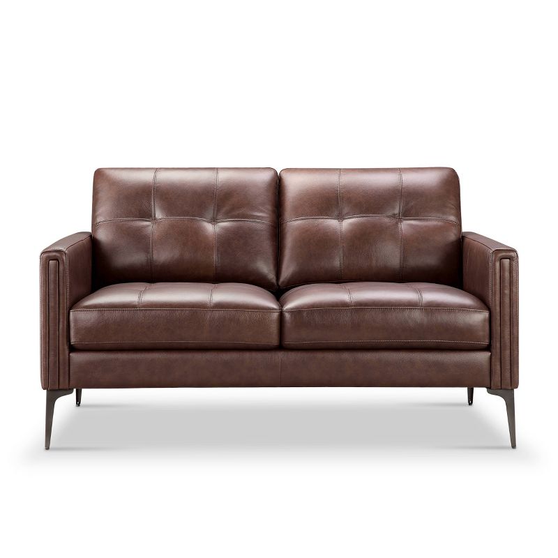 Tangelo Leather Loveseat Brown - Abbyson Living, 3 of 6