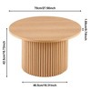 CENGHU Wood Round Dining Table for 4, Modern Farmhouse Kitchen Table, End Table with Wood Strip Base for Kitchen, Living Room, Dining Room - 2 of 4