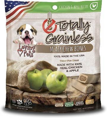 Loving Pets Totally Grainless Medium Chicken & Apple Chewy Bones (6 oz Pack)