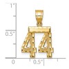 Black Bow Jewelry 14k Yellow Gold, Varsity Collection, Small D/C Pendant Number 44 - 2 of 3
