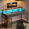 Greenstell 39/47/55 inch L-Shaped Computer Desk with Monitor Stand, LED Lighted Gaming Desk with Power Outlet and Drawer - 2 of 4