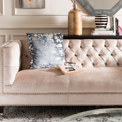 Edmee 20" Blue and Silver Metallic Square Pillow