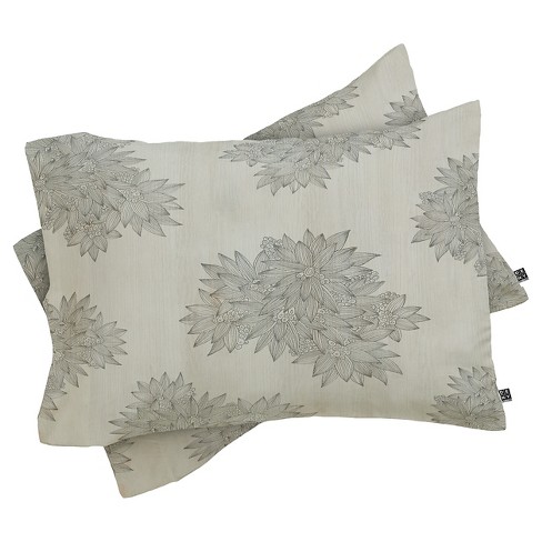 Iveta Abolina Beach Day Floral Pillow Sham Gray - Deny Designs® : Target