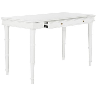 White Wooden Writing Desk with Single Drawer