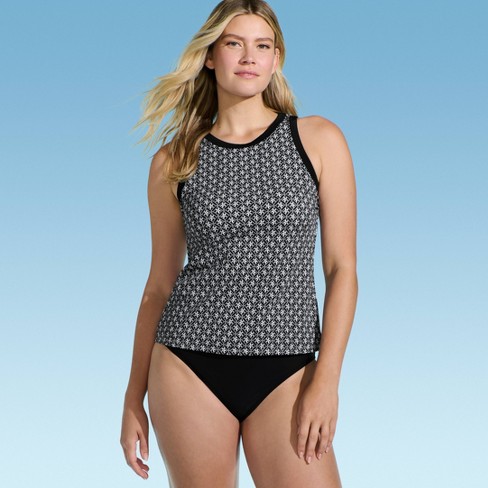 Lands' End Women's Geo Print High Neck Tankini Top - image 1 of 3