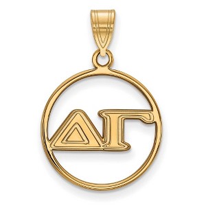Black Bow Jewelry 14k Yellow Gold Plated Sterling Silver Delta Gamma Greek Life Medium Pendant - 1 of 3