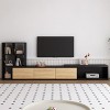 74.8''-126'' Sliding Extendable TV Stand with 3-Tier Bookshelves for 110 Inch TV,Entertainment Center for Living Room-Baofuwish - 2 of 4