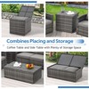COWLOWN 7 Piece Grey Rattan Outdoor Patio Furniture Set with Storage Boxes, All - Weather PE Wicker Sectional Sofa for Deck, Backyard and Garden - 2 of 4