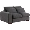 TiramisuBest Dark Gray Linen Blend Sectional Sofa with 2 Ottomans, Modular 3-Piece Sofa Set for Living Room, Lounge, or Family Room - 4 of 4