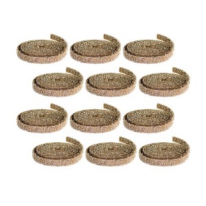 Gold Glitter Rope Ribbon – 1" x 15' Holiday Crafting Set of 12 by Melrose - 1 of 3