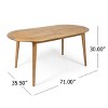 Christopher Knight Home Praro Acacia Wood Outdoor Dining Table with Slatted Top and Splayed Legs - 3 of 4