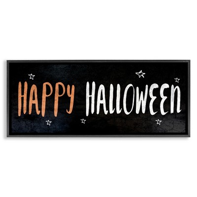 Stupell Industries Happy Halloween Spooky Stars Black Framed Giclee Art