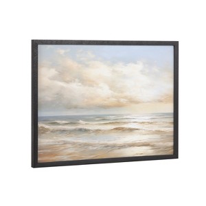 Kate & Laurel All Things Decor 16"x12" Gallery Beach Waves Sunset Cloud Landscape Print by The Creative Bunch Studio Black - 1 of 4