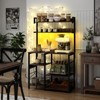 Tangkula Hutch Bakers Rack w/LED Light 2 Anti-toppling Kits Charging Station for Kitchen - 3 of 4