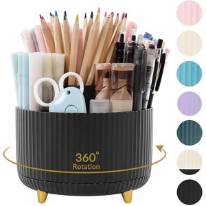 Maison 360 Rotating Plastic Desk Pen And Makeup Organizer With 5 Slots - 1 of 4