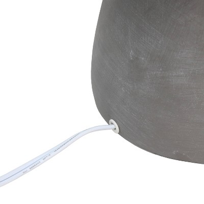 Gray Concrete Table Lamp with Fabric Shade