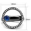 Slickblue Stainless Steel Women's Ring, IP Light Black Finish with Capri Blue Synthetic Crystal, Size 5-10 - 2 of 4