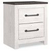 Gerridan Nightstand White: Modern Storage Bedside Table, 2 Drawers - Signature Design by Ashley - 3 of 4