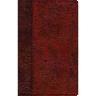 ESV Large Print Thinline Bible (Trutone, Burgundy/Red, Timeless Design) - (Leather Bound)