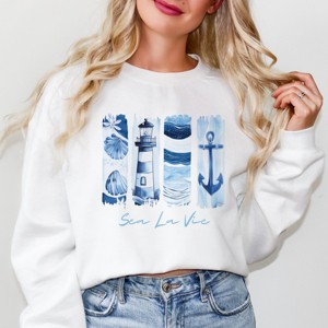 Simply Sage Market Sea La Vie Lighthouse Sweatshirt - 1 of 4
