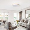 Modern LED Ceiling Light, Round Flush Mount with Wood Accent, White Trimfor Bedroom, Kitchen - 4 of 4