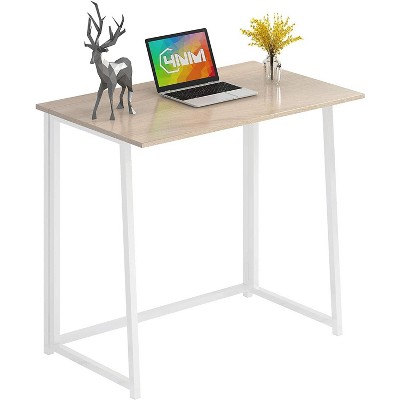 4NM 31.5 Inch Folding Modern Simple Computer Office Study Writing Table Desk for Study Room, Bedroom, and Living Room, Natural White