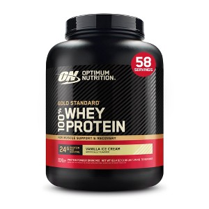 Optimum Nutrition Gold Standard 100% Whey Protein Powder - Vanilla Ice Cream - 58 Servings - 3.96lbs - 1 of 4