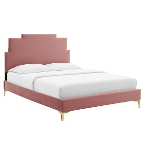Modway Lindsey Performance Velvet Twin Platform Bed - 1 of 4
