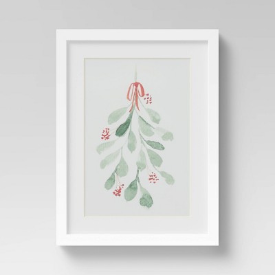 12" x 16" Christmas Holly Framed Wall Print - Threshold™