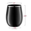 Smarty Had A Party 12 oz. Black w/ Silver Stemless Plastic Wine Glasses - 64 pcs - 3 of 4