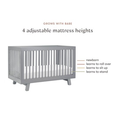 Hudson Modern Grey New Zealand Pine 3-in-1 Convertible Crib