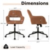 Costway Leathaire Home Office Chair with Ergonomic Backrest Padded Armrests Casters - 3 of 4