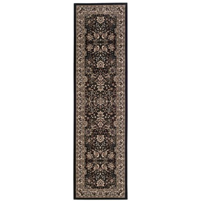 Oriental Weavers Ariana 2'7" x 9'4" Machine Woven Runner Rug in Black