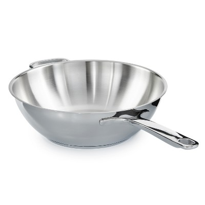 Helix Recycled Stainless Steel 12" Wok Pan with Satin Finish
